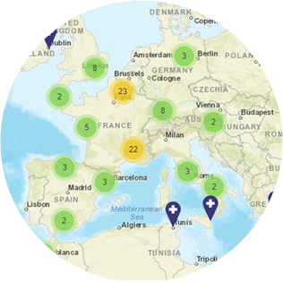 El mapa de los cirujanos de referencia